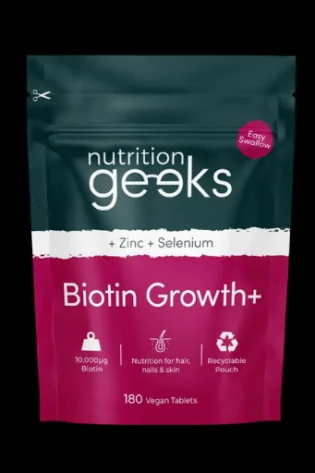 Biotin Growth+ with Zinc & Selenium – Hair, Skin & Nails Support (180 Vegan Tablets)